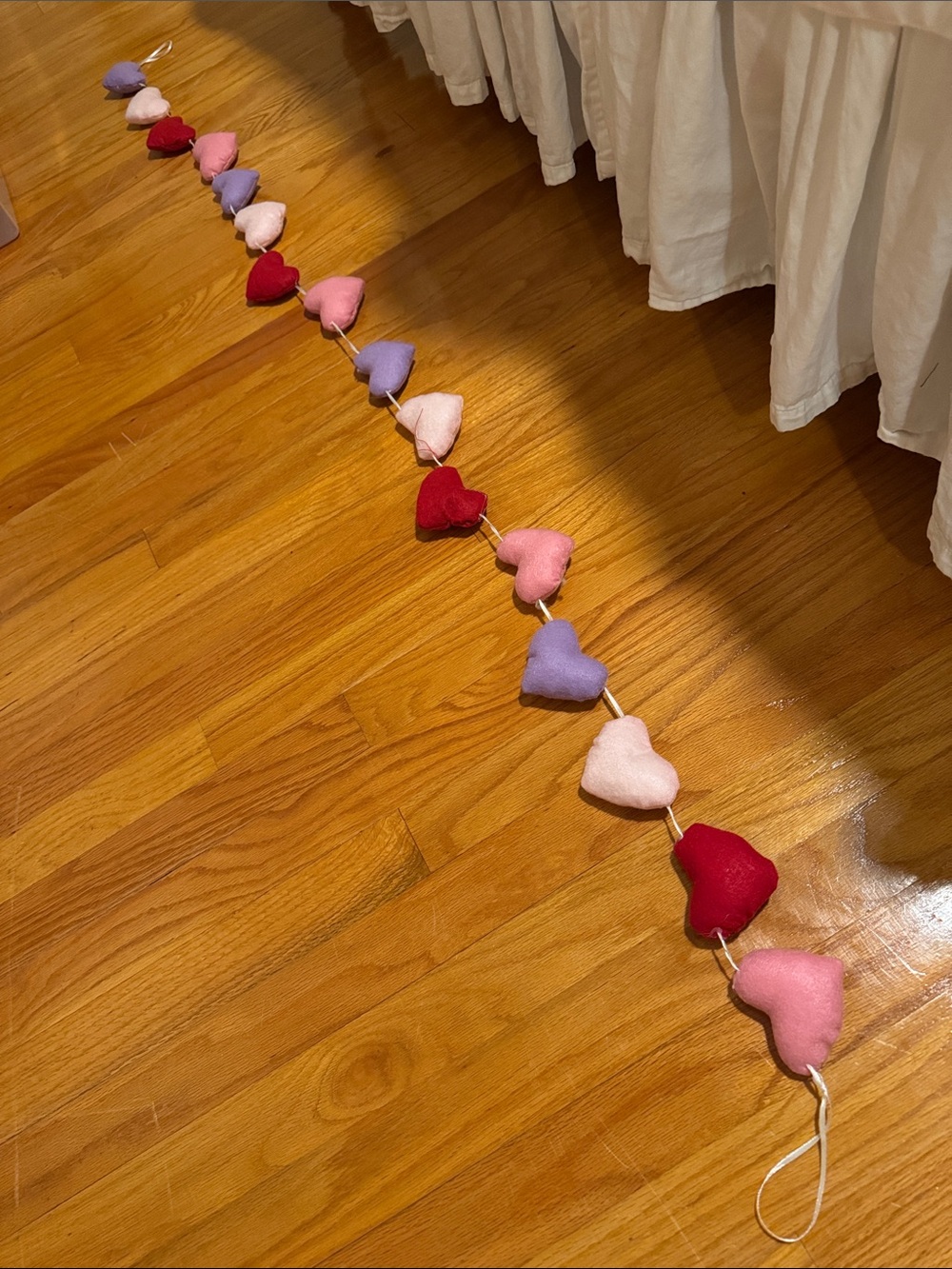 Set of 6 Felt Heart Garland Valentine’s Day Decoration - Picture 7 of 8
